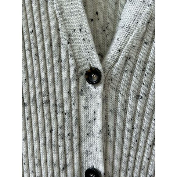 Peyton Jensen Button-Front Speckled Long Cardigan Women's White Size XS - Picture 7 of 7